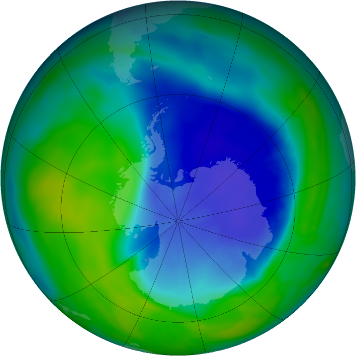 Antarctic ozone map for 28 November 2008